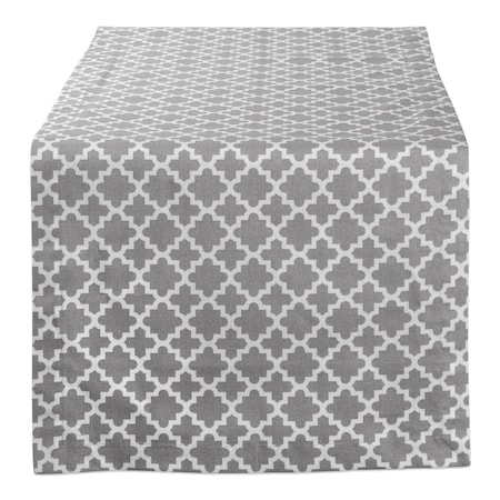 Fastfood 14 x 108 in. Gray Lattice Table Runner FA1525306
